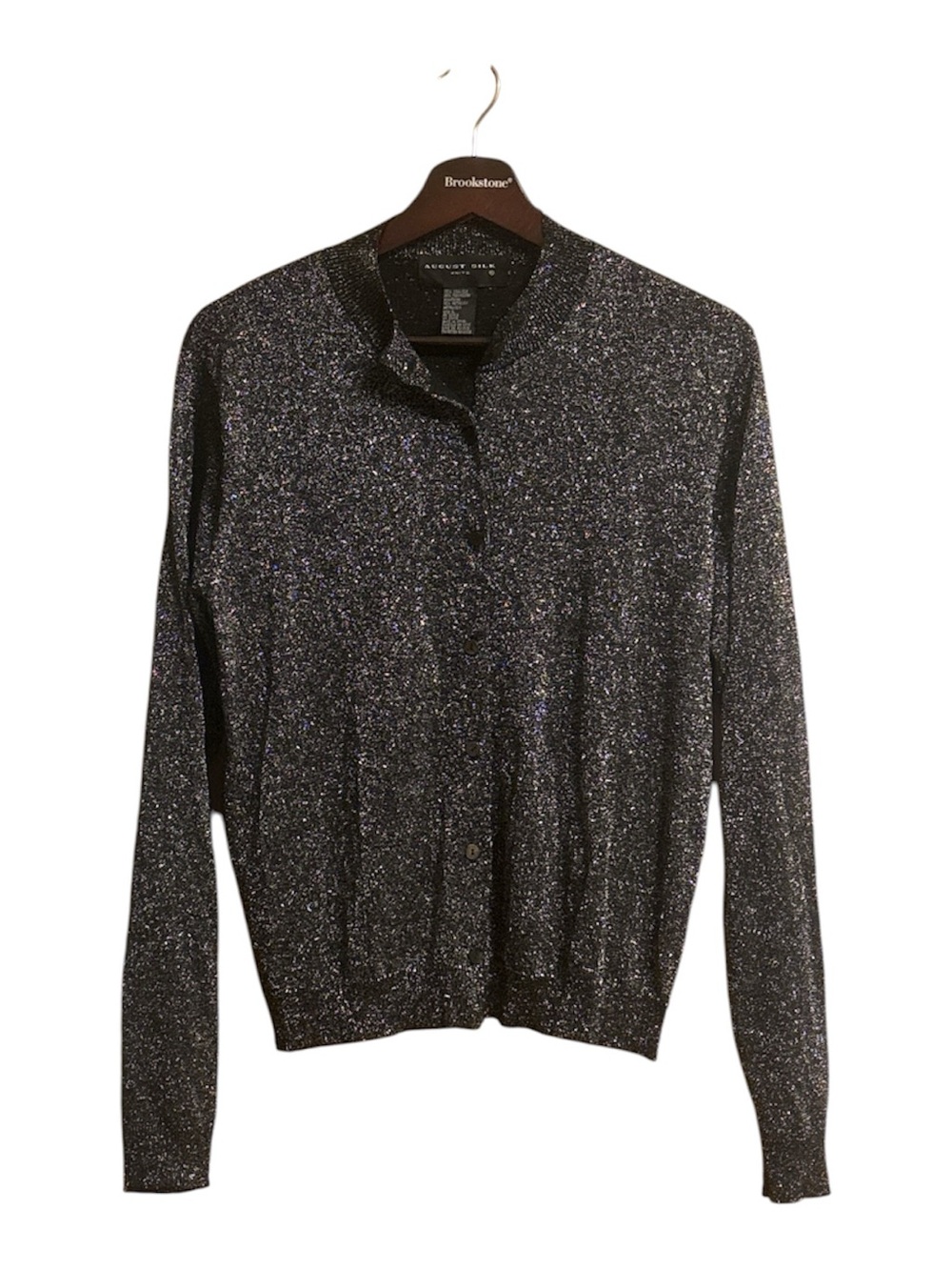 August silk Metallic Black Sparkle Men's Cardigan